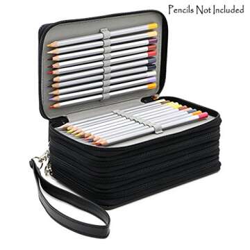 BTSKY PU Leather Colored Pencil Case - 72 Slots Holder