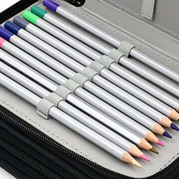 BTSKY PU Leather Colored Pencil Case - 72 Slots Holder