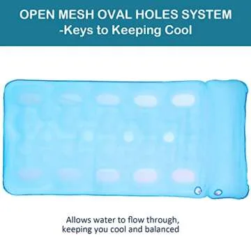 FindUWill Oversized Pool Floats for Adults - 72" X 37" Extra Large Fabric-Covered, Inflatable Pool Lounger with Headrest Ultra-Comfort Cooling Pool Floaties Mat (XL, Monstera Blue)