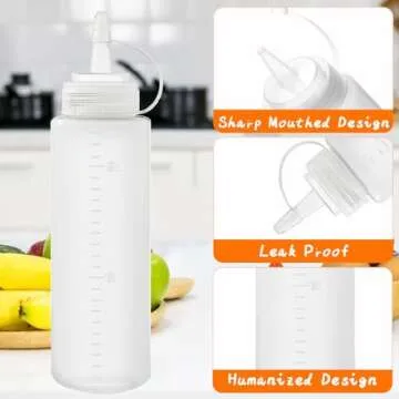 Anyumocz 8 oz Multipurpose Squeeze Bottles - 12 Pack