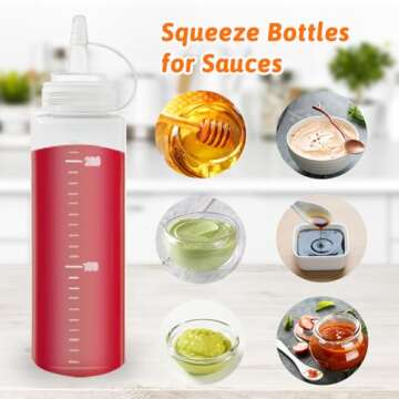 Anyumocz 8 oz Multipurpose Squeeze Bottles - 12 Pack