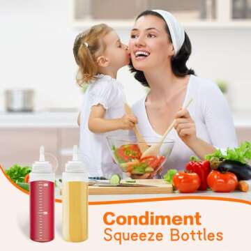 Anyumocz 8 oz Multipurpose Squeeze Bottles - 12 Pack