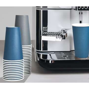 LITOPAK 100 Pack 16 oz Paper Coffee Cups, Disposable Coffee Cups with Lids, Drinking Cups for Coffee, Water, Juice, or Tea. Hot Paper Coffee Cups for Home, Restaurant, Store and Cafe