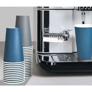 LITOPAK 100 Pack 16 oz Paper Coffee Cups, Disposable Coffee Cups with Lids, Drinking Cups for Coffee, Water, Juice, or Tea. Hot Paper Coffee Cups for Home, Restaurant, Store and Cafe