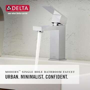 Delta Modern Chrome Single Hole Bathroom Faucet 567LF-PP