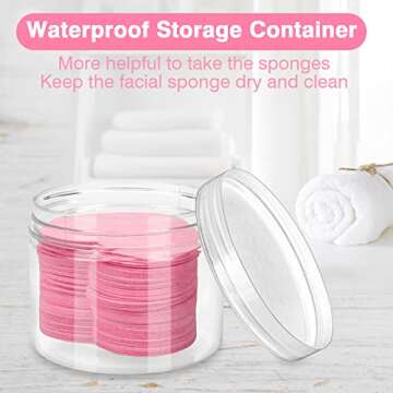 55 Pieces Compressed Facial Sponges for Estheticians, Pink Heart Face Sponges for Cleansing and Exfoliating Natural Reusable Sponges for Facials with Storage Container