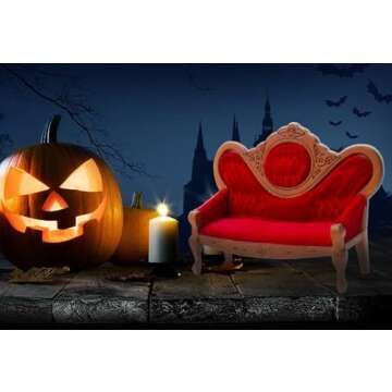 Mini Vintage Dollhouse Sofa - Handmade Red Wooden Furniture