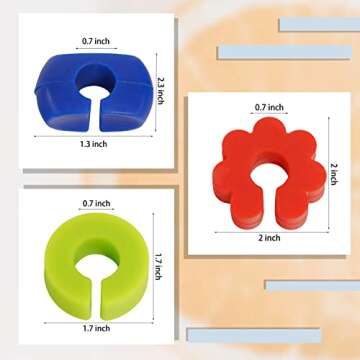 Lasiyanor 36Pcs Silicone Drink Markers, 3 Shapes and Colored Wine Glass Charms for Bar Party Champagne Flutes Cocktails Martinis