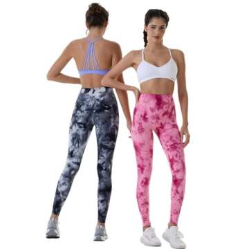 AUROLA Dream Tie Dye Workout Leggings for Women Seamless High Waist Scrunch Athletic Pants