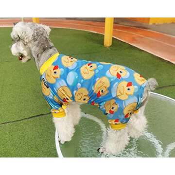 XPUDAC 4 Piece Dog Pajamas for Small Dogs Pjs Clothes Puppy Onesies Outfits for Doggie Christmas Shirts Sleeper for Pet