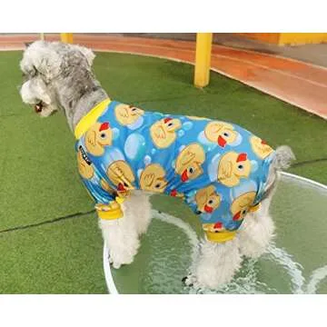 XPUDAC 4 Piece Dog Pajamas for Small Dogs Pjs Clothes Puppy Onesies Outfits for Doggie Christmas Shirts Sleeper for Pet