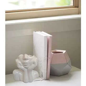 Female Form Ceramic Body Face Art Vase Ideal For Home Office Bookshelf Table Shelf Décor Modern Farmhouse 5.52x2.76x4.73Inch, Small