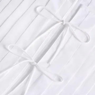 Linen Tank Tops for Women Coquette Sleeveless Bow Tie Front Peplum Blouse Y2K Babydoll Ruffle Shirt Going Out Summer (White,Small)