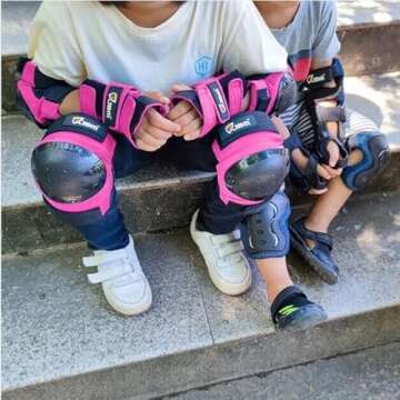 JBM Adult & Kids Knee Pads Elbow Pads and Wrist Guards for Inline Skating, Roller Skating, Skateboar...