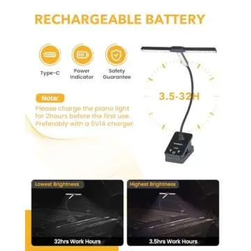 UrsaMajor 51 LED Music Stand Light: Folding Rechargeable Clip-on for Musicians
