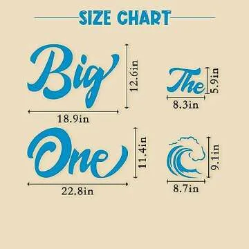 MUWEOL The Big One Wooden Cake Topper - The Big One Decal,Wave Tassel High Chair Banner,The Big One Themed Birthday Party Decorations