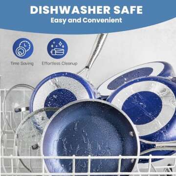 Granitestone Blue 12 Inch Non Stick Frying Pans Nonstick Skillet with Mineral and Diamond Triple Coated Surface, Nonstick Frying Pan, Nonstick Pan, Oven/Dishwasher Safe Non Stick Pan, 100% Non Toxic