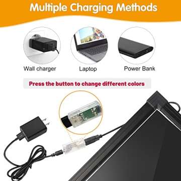 Slsy Illuminated LED Message Writing Board, 16"X12" Erasable Neon Effect Menu Sign Board with 8 Fluorescent Makers, 26 Flashing Modes Light Up Board