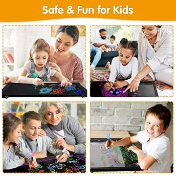 Slsy Illuminated LED Message Writing Board, 16"X12" Erasable Neon Effect Menu Sign Board with 8 Fluorescent Makers, 26 Flashing Modes Light Up Board