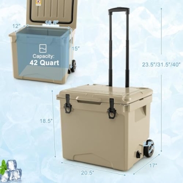 Goplus Insulated Cooler with Wheels for Outdoor Adventures