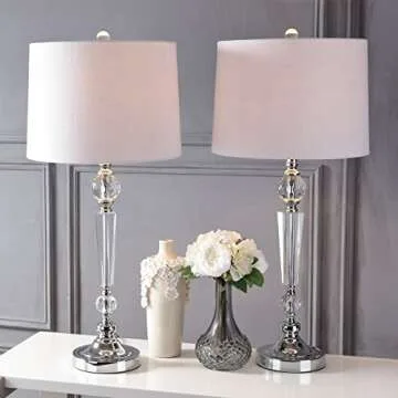 JONATHAN Y JYL2048A-SET2 Elegant Crystal LED Table Lamps for Home