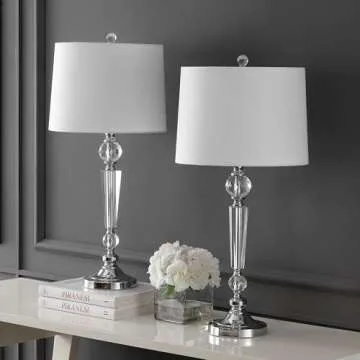 JONATHAN Y Set of 2 Modern Crystal Table Lamps