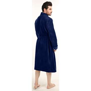 NY Threads Men's Shawl Collar Fleece Bathrobe - Luxurious Comfort