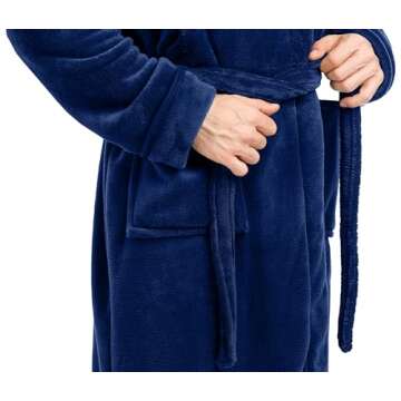 NY Threads Men's Shawl Collar Fleece Bathrobe - Luxurious Comfort