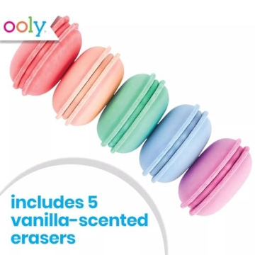 OOLY Vanilla-Scented Macaron Erasers - Fun for All Ages