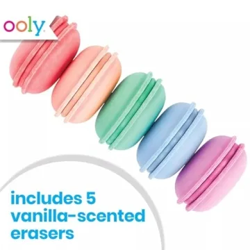 OOLY Vanilla-Scented Macaron Erasers - Fun for All Ages