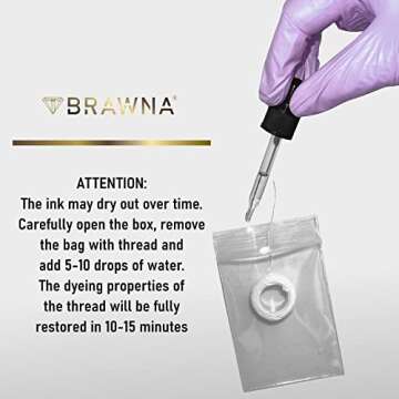 BRAWNA [ Upgraded Version ] 30 Meters White Brow Mapping string for Eyebrow Measuring - Microblading Supplies - PMU Kit - Brow Lamination Kit - Pre inked Mapping Thread