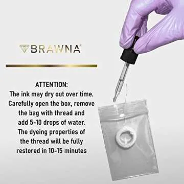 BRAWNA [ Upgraded Version ] 30 Meters White Brow Mapping string for Eyebrow Measuring - Microblading Supplies - PMU Kit - Brow Lamination Kit - Pre inked Mapping Thread