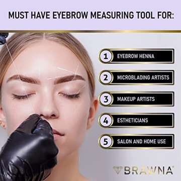 BRAWNA [ Upgraded Version ] 30 Meters White Brow Mapping string for Eyebrow Measuring - Microblading Supplies - PMU Kit - Brow Lamination Kit - Pre inked Mapping Thread
