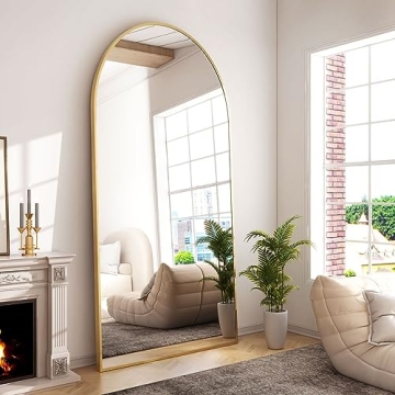 GLSLAND 34x76 Inch Wall Mount Arched Full Length Mirror - Luxurious Design and Quality