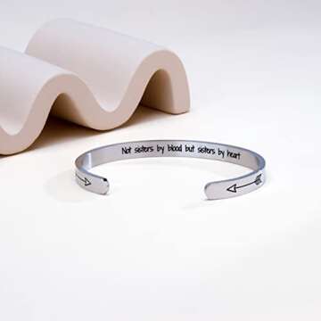 Arifoo Best Gift for Sister Not Sisters by Blood but Sisters by Heart Bracelet Inspirational Jewelry...