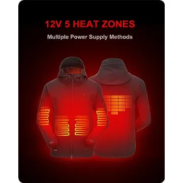 DEWBU Men's Heated Jacket with 12V Battery Pack