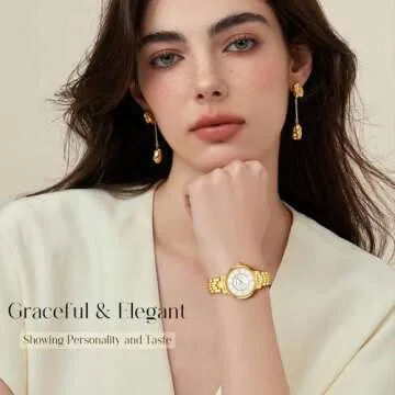 Bomieux Watches for Women, Vintage Bracelet Womens Watch Gold Dainty Watch with Roman Dial, Ladies W...