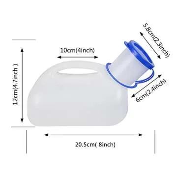 Awoken Unisex Urinal, Portable Toilet Urinal for Men and Women, Pee Bottle with a Sealed Lid and Funnel for Elderly Kids and Patients for Camping Outdoor Travel