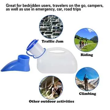 Awoken Unisex Urinal, Portable Toilet Urinal for Men and Women, Pee Bottle with a Sealed Lid and Funnel for Elderly Kids and Patients for Camping Outdoor Travel