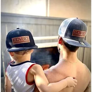 DadBod Apparel DB Dad Vibes Hat (Charcoal/White Mesh) Premium Leather Patch Flat Bill Dad Vibes Snapback hat for Men - Dad BOD DadVibes Mens Hats Baseball Cap for Girl Dads