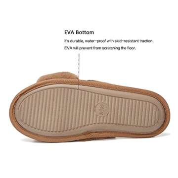 WateLves Women's Cross Band Slide Slippers Soft Plush Furry House Shoes Non Slip Indoor Outdoor Slippers Cozy Open Toe Slip On (Leopard-Brown, 36/37)