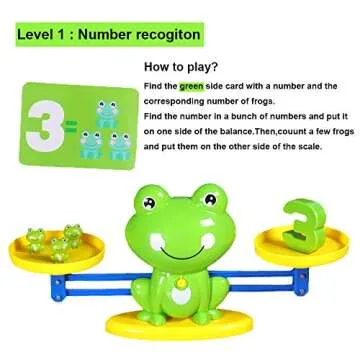 BBPOOL Frog Balance Cool Math Counting Game Educational Early Learning Scale STEM Toys Gifts for Pre...