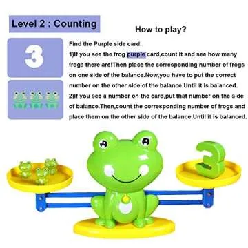 BBPOOL Frog Balance Cool Math Counting Game Educational Early Learning Scale STEM Toys Gifts for Preschool Toddlers Kids Age 3 4 5 6
