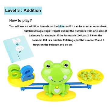 BBPOOL Frog Balance Cool Math Counting Game Educational Early Learning Scale STEM Toys Gifts for Preschool Toddlers Kids Age 3 4 5 6