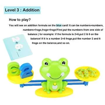 BBPOOL Frog Balance Cool Math Counting Game Educational Early Learning Scale STEM Toys Gifts for Preschool Toddlers Kids Age 3 4 5 6
