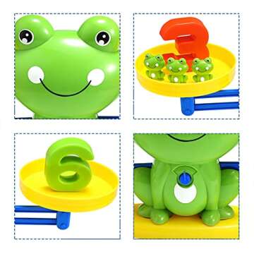 BBPOOL Frog Balance Cool Math Counting Game Educational Early Learning Scale STEM Toys Gifts for Preschool Toddlers Kids Age 3 4 5 6