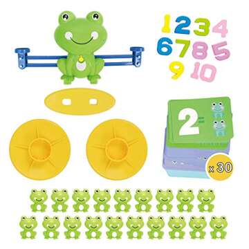 BBPOOL Frog Balance Cool Math Counting Game Educational Early Learning Scale STEM Toys Gifts for Preschool Toddlers Kids Age 3 4 5 6