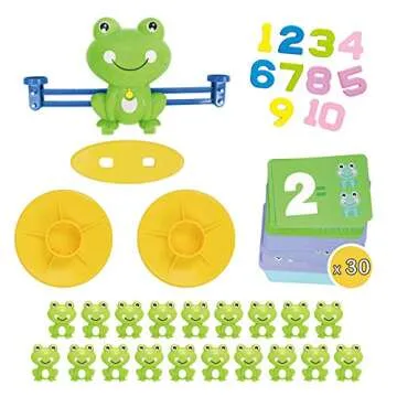 BBPOOL Frog Balance Cool Math Counting Game Educational Early Learning Scale STEM Toys Gifts for Preschool Toddlers Kids Age 3 4 5 6