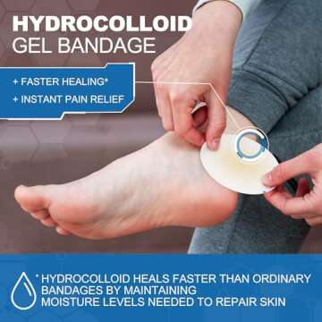 LotFancy Blister Bandages for Feet, 24 Blister Pads and 12 Acne Patches, 8 Size Hydrocolloid Bandage, Waterproof Seal Gel Blister Cushion Variety Pack for Toes Protection, Heel Blister Prevention