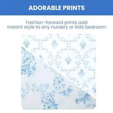 Delta Children Fitted Crib Sheets for Girls and Boys - 100% Organic Cotton Crib Sheet for Standard Crib and Toddler Mattresses - 28x52 Inch - GOTS Certified (Pack of 2), Blue Botanicals